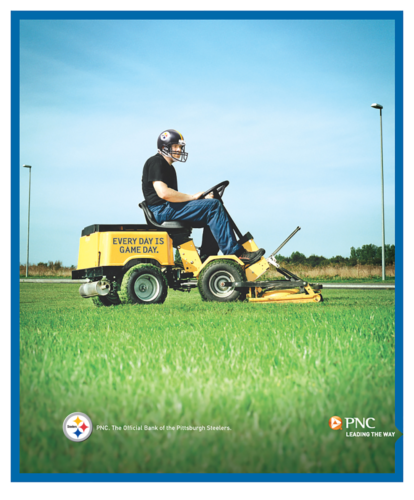 pnc print steelers lawnmower